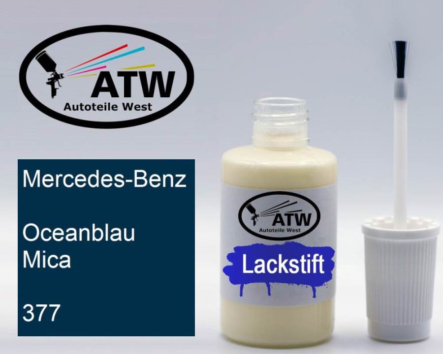 Mercedes-Benz, Oceanblau Mica, 377: 20ml Lackstift, von ATW Autoteile West.